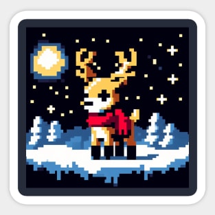 Cute Pixel reindeer: : Family Christmas Design Sticker